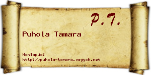 Puhola Tamara névjegykártya