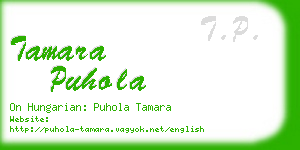 tamara puhola business card